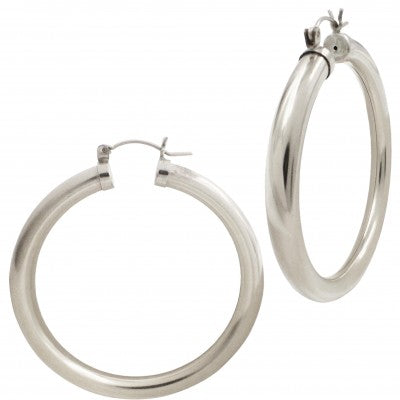 GIA 50 MM SILVER THICK HOOPS