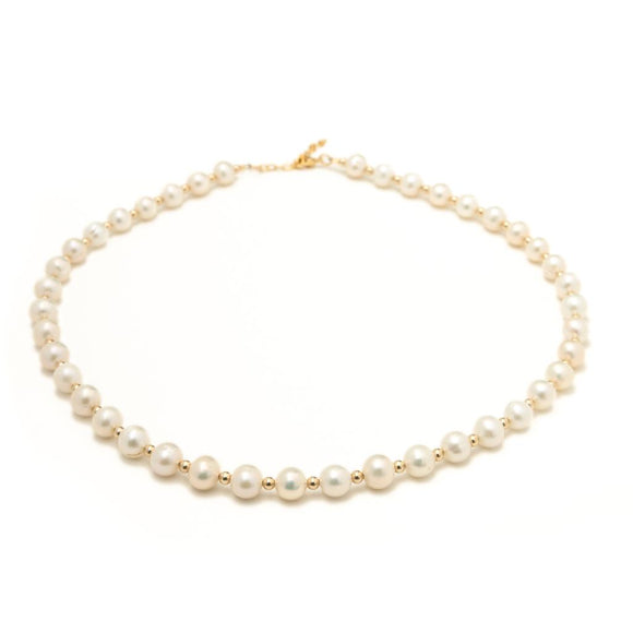 14 k gold pearl necklace. 