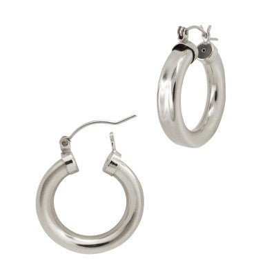 GIA 12 MM SILVER THICK HOOPS